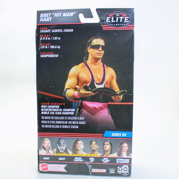 WWF Bret Hart w/ Title Belt CHASE w/ Black Shorts WWE Elite 94 6" Action Figure