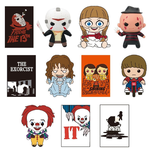 Warner Brothers Horror 3D Figural Foam Bag Clip Blind Keychain Pennywise Freddy+