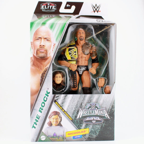 WWE Elite Wrestlemania The Rock w/ Belt - Mattel Toy Wrestling Figure Nicholas