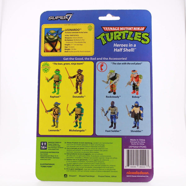 Super7 Teenage Mutant Ninja Turtles TMNT Leonardo - 3.75" ReAction Figure