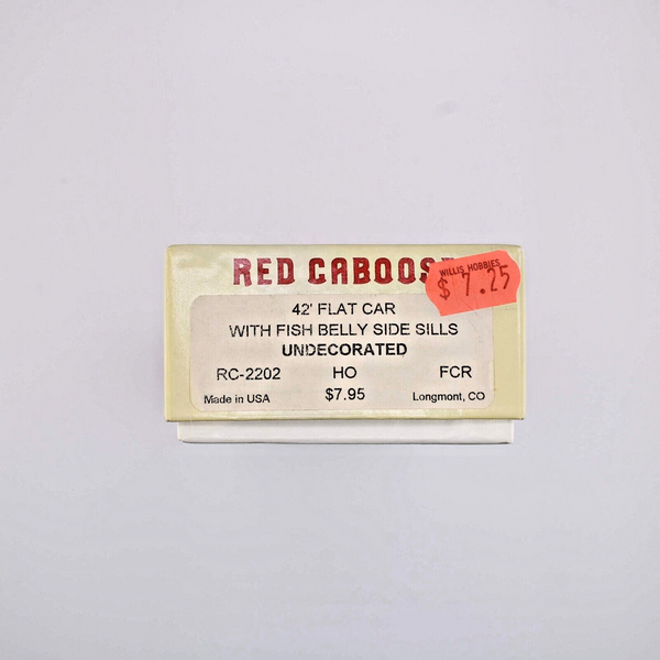 HO scale - 42" Undecorated Flat Fish Car - Red Caboose Kit
