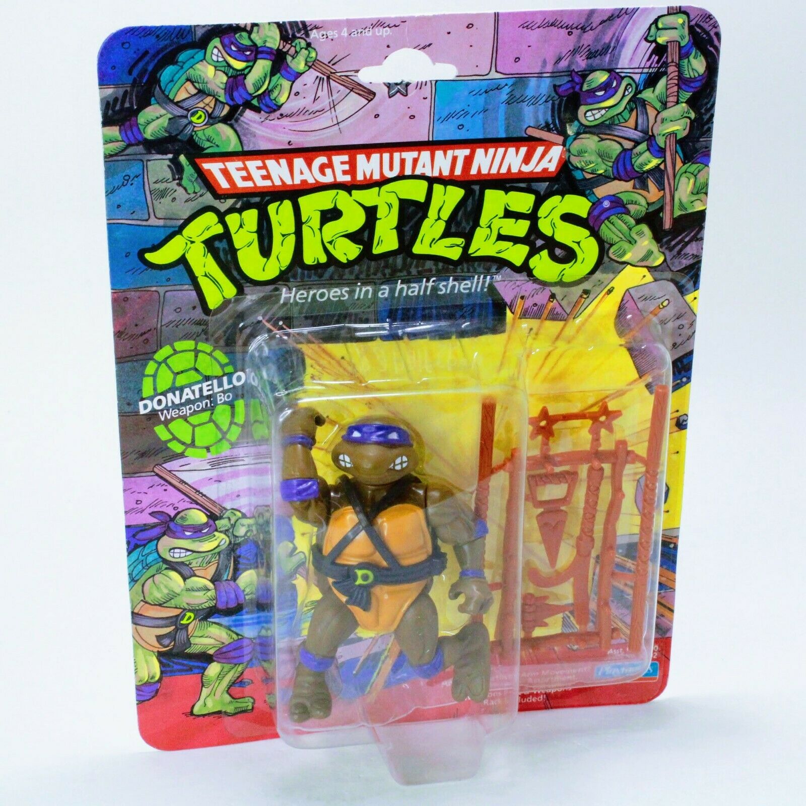 Teenage Mutant Ninja Turtles TMNT Donatello 1988 Action Figure 10 Back MOSC