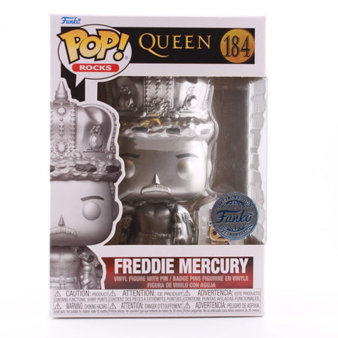 Funko POP Rocks Freddie Mercury King Platinum w/ Pin Queen Figure #184 Exclusive