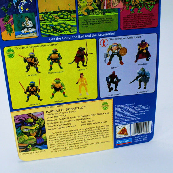 Teenage Mutant Ninja Turtles TMNT Donatello 1988 Action Figure 10 Back MOSC