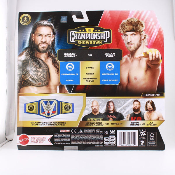 WWE Roman Reigns Vs. Logan Paul Championship Showdown Series #15 Set of 2 Figure