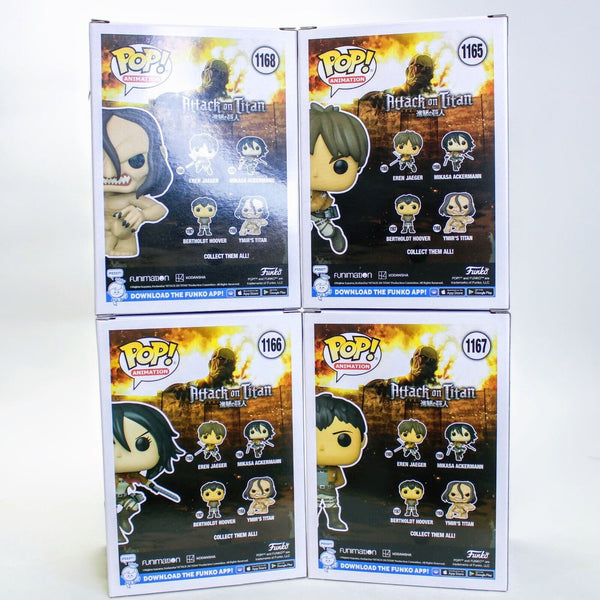 Funko Pop Anime Attack on Titan Set of 4 - Eren Jaeger Ymir's Titan Mikasa +more