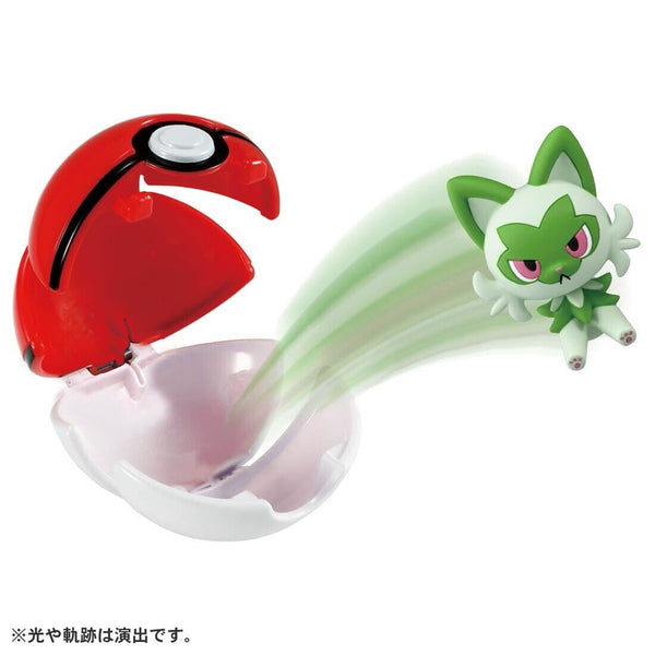Pokemon Monster Collection Moncolle Sprigatito - Launching Red Pokeball