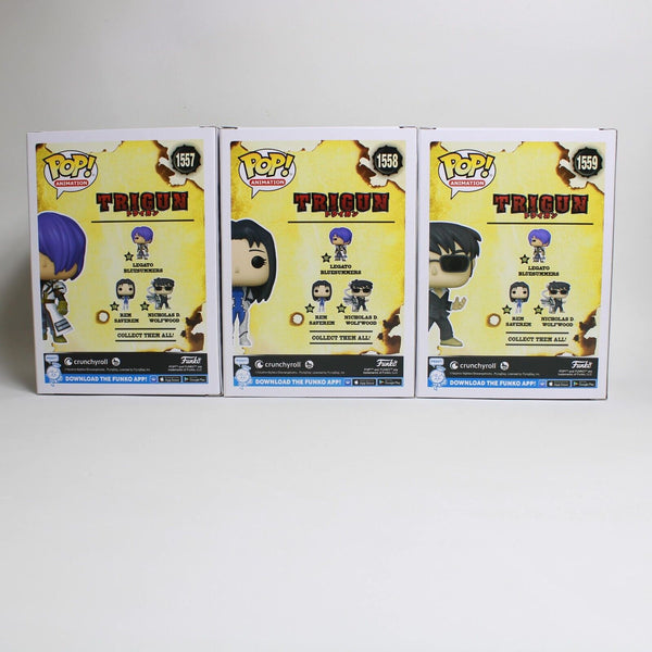 Funko Pop Animation Trigun Set of 3 Wave 2 - Nicholas D Wolfwood / Legato / Rem