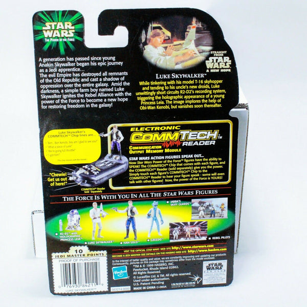 Star Wars Power of the Force Luke Skywalker - w/ T-16 Skyhopper Model Commtech