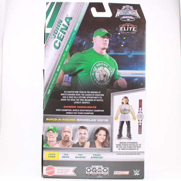 WWE Elite Wrestlemania John Cena - Mattel Toy Wrestling Figure Nicholas