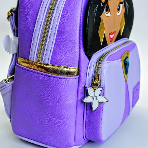 Loungefly Disney Aladdin Jasmine Purple Cosplay 11" Mini-Backpack EE Exclusive