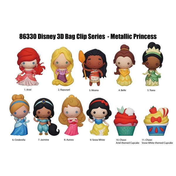 Disney Princess Figural Foam Bag Clip Metallic 3D Blind Bag Keychain Series 49