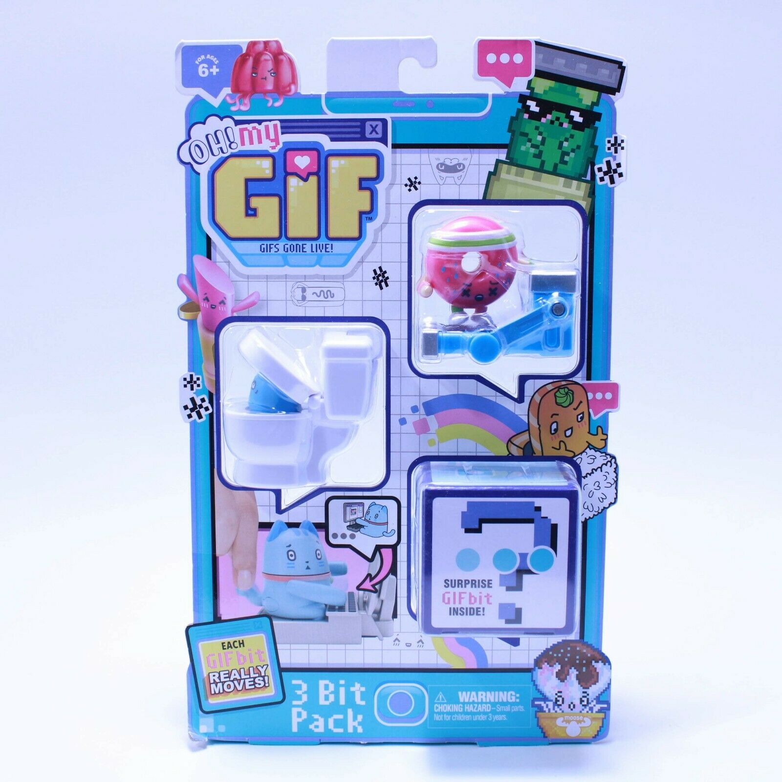 Oh! My GIF - 3 Bit Pack - Diet Donut & Toilet Dolphin + Surprise Meme Toys
