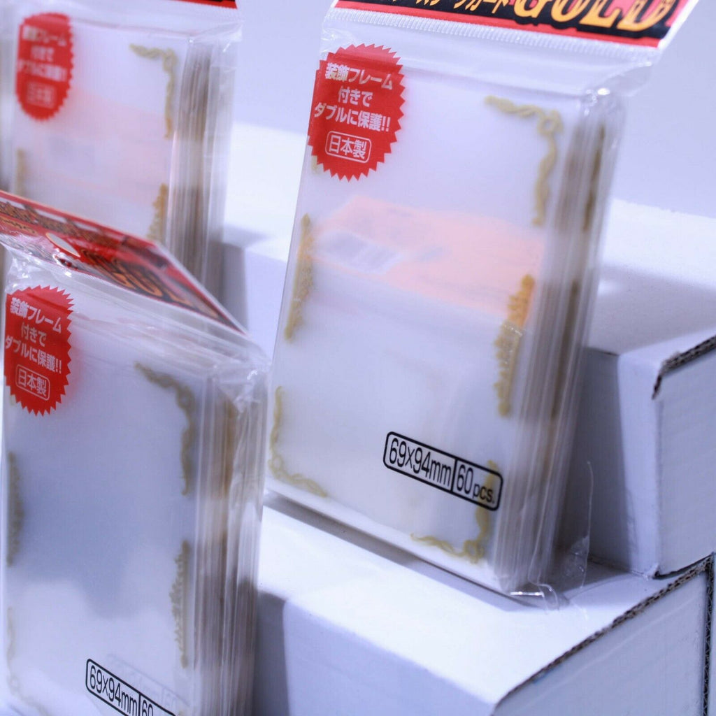 KMC 60 Gold Border MTG & Pokemon Card Sleeves x5 Packs 300 Total - 2.7 Blueberry Cat KMC 60 Gold Border MTG & Pokemon Card Sleeves x5 Packs 300 Total - 2.7 Blueberry Cat