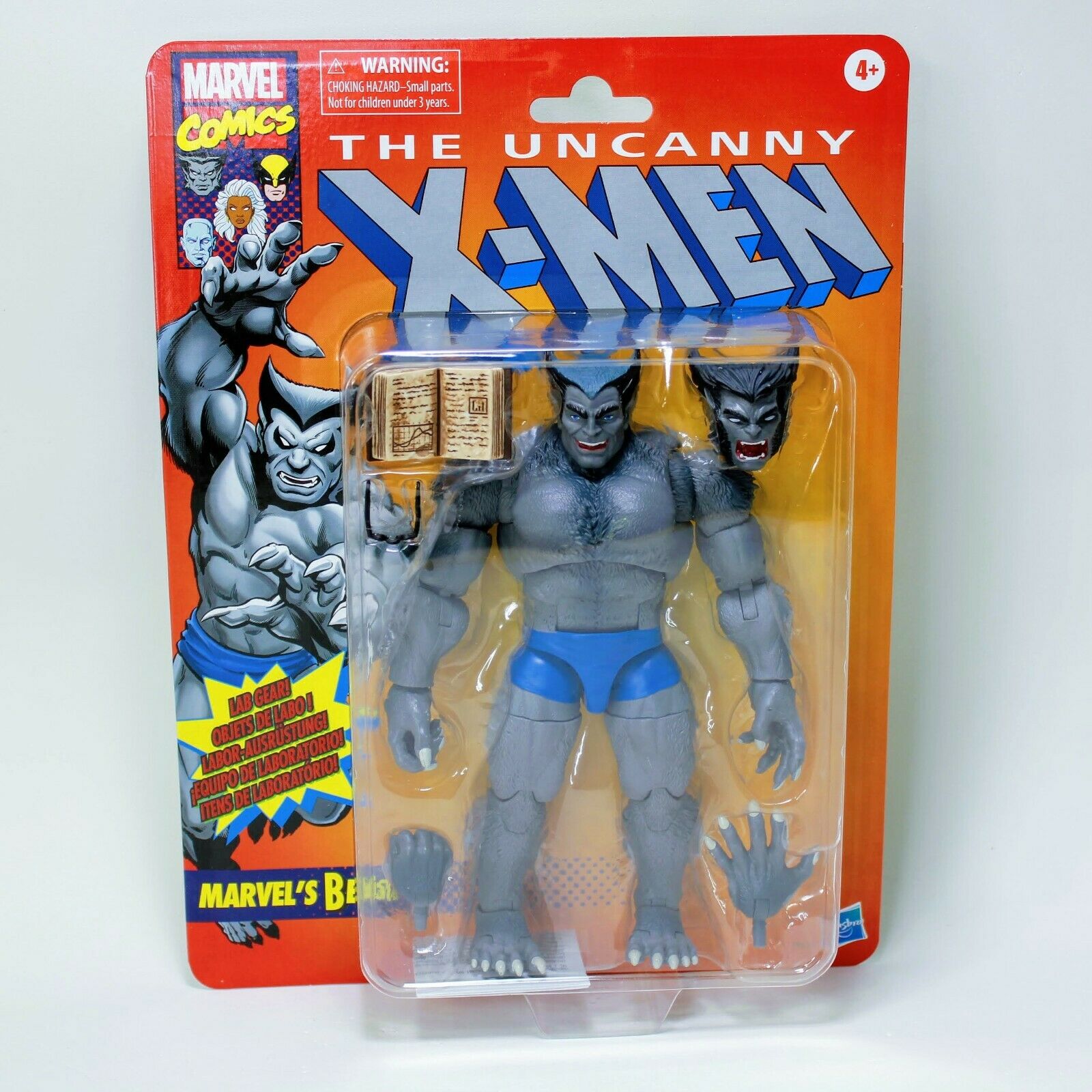 X-Men Marvel Legends Retro Gray Beast - 6" Grey Action Figure Grey Mint on Card
