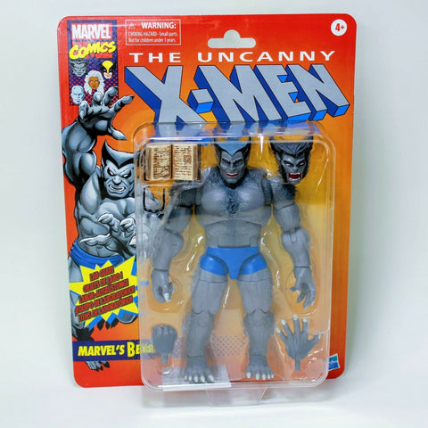 X-Men Marvel Legends Retro Gray Beast - 6" Grey Action Figure Grey Mint on Card