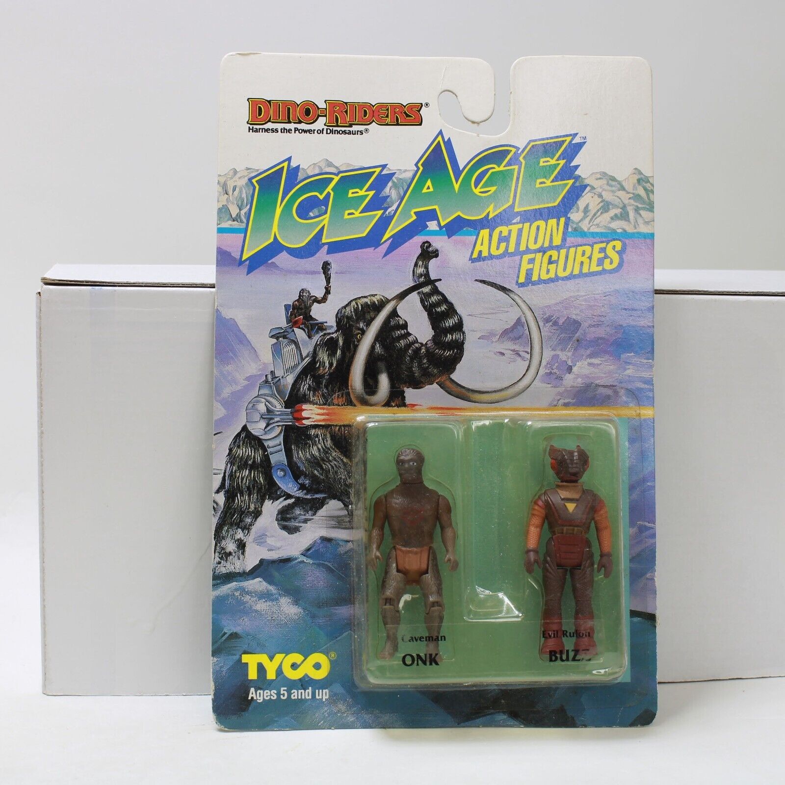 Dino Riders - Ice Age - 2 pack Onk & Buzz figures sealed on card - TYCO 1990