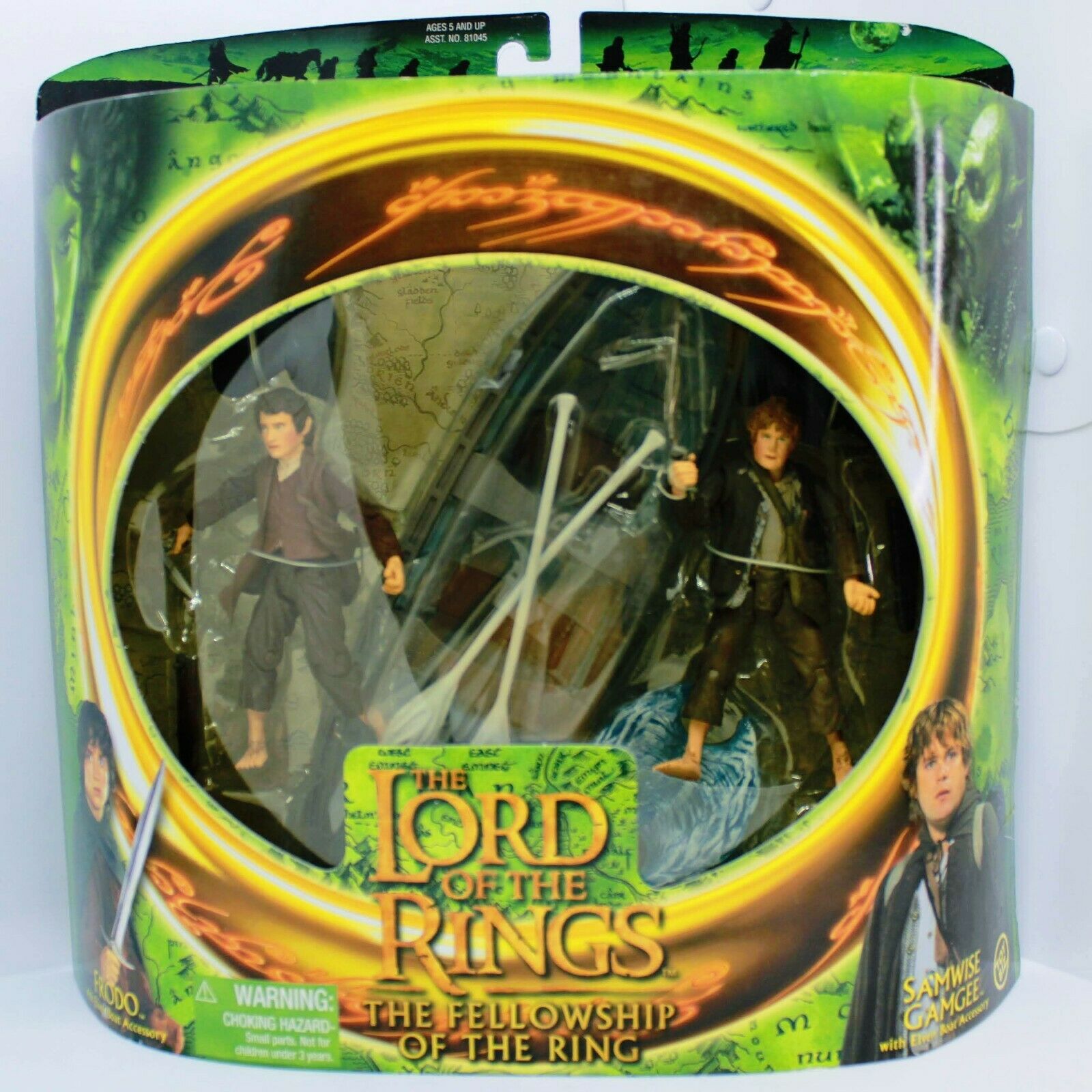 Lord of the Rings Fellowship Samwise Gamgee & Frodo w/ Elven Boat Action Figure