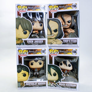 Funko Pop Anime Attack on Titan Set of 4 - Eren Jaeger Ymir's Titan Mikasa +more