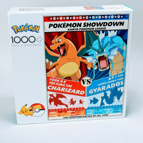 Pokemon 1000 Piece Puzzle Charizard vs Gyarados Showdown 26.75" x 19.75 Nintendo