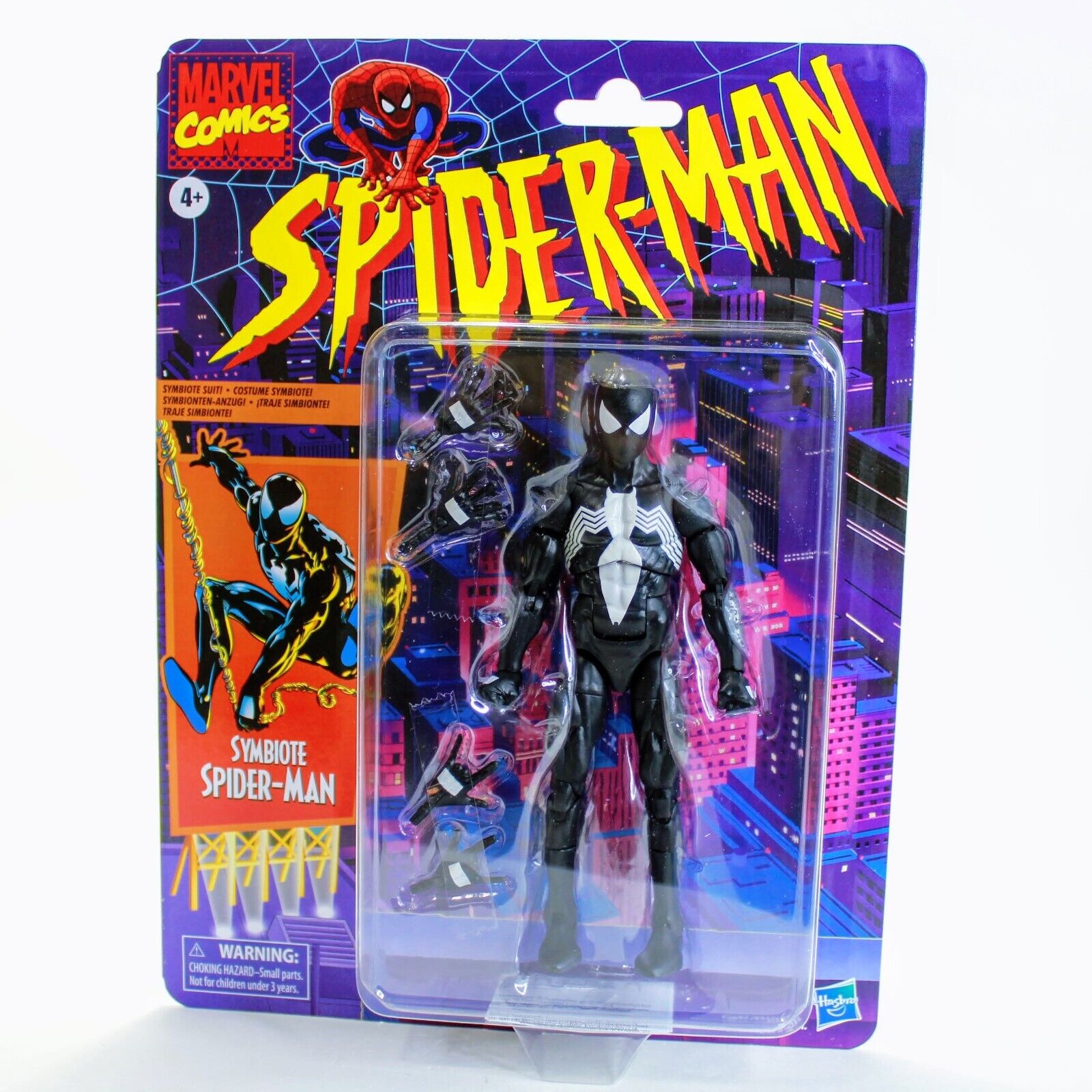 Marvel Legends Spider-Man Retro Symbiote Spider-Man 6" Animated Action Figure