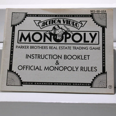 Nintendo NES Manual only - Monopoly