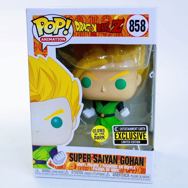 Funko Pop Dragon Ball Z Super Saiyan Gohan Vinyl Figure EE Exclusive GITD # 858