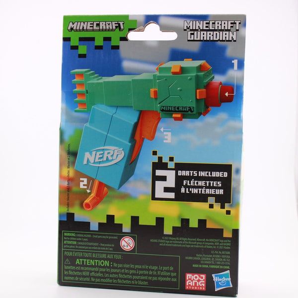 Nerf MicroShots Minecraft Guardian Mini Blaster W/ 2 Darts