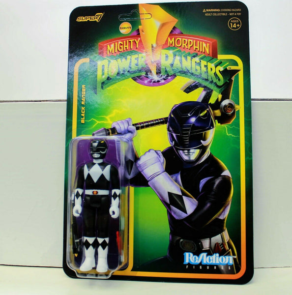 Mighty Morphin Power Rangers Black Ranger - 3.75" ReAction Action Figure Super7