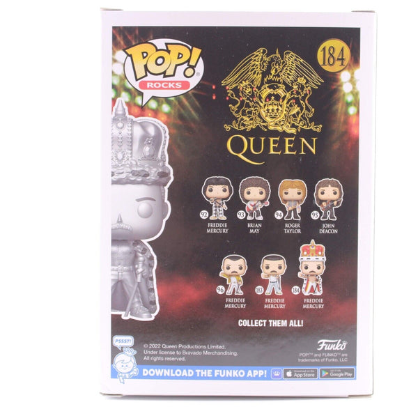 Funko POP Rocks Freddie Mercury King Platinum w/ Pin Queen Figure #184 Exclusive