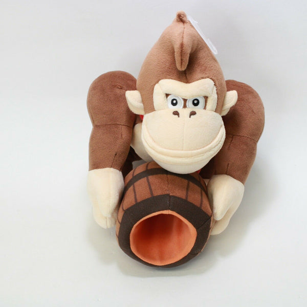 Donkey Kong with Barrel 8" Plush Toy - Nintendo Super Mario by Sanei
