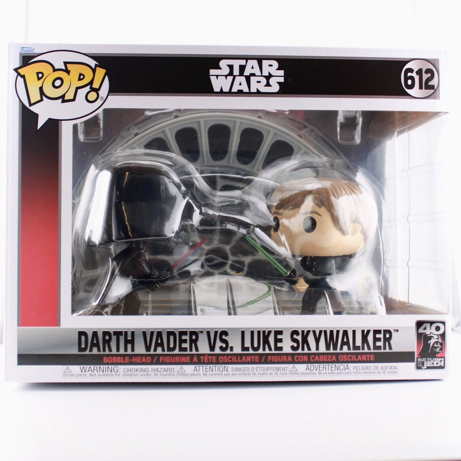 Star Wars Return of the Jedi 40th Anniversary POP Moment! Vinyl Figures  2-Pack Luke vs Vader 9 cm