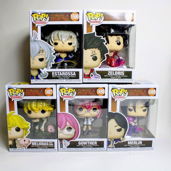 Funko Pop Anime - The Seven Deadly Sins Wave 2 Set of 5 - Meliodas w/ Hawk +More
