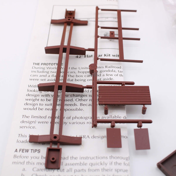 HO scale - 42" Undecorated Flat Fish Car - Red Caboose Kit