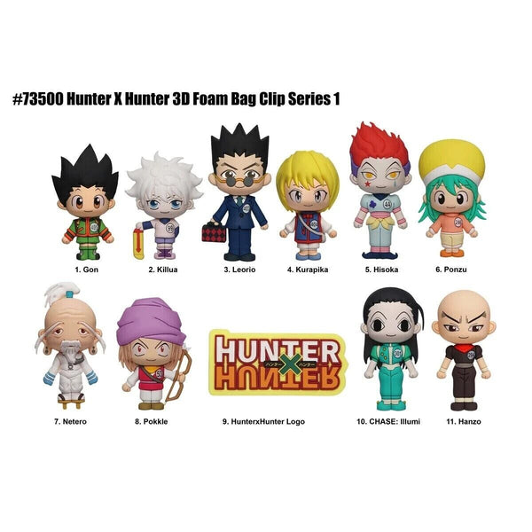 Hunter x Hunter Anime 3D Figural Foam Bag Clip Series 1 Blind Bag Pack Keychain