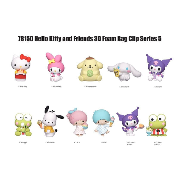 Hello Kitty and Friends Series 5 - 3D Blind Bag Keychain Kuromi Cinnamoroll +